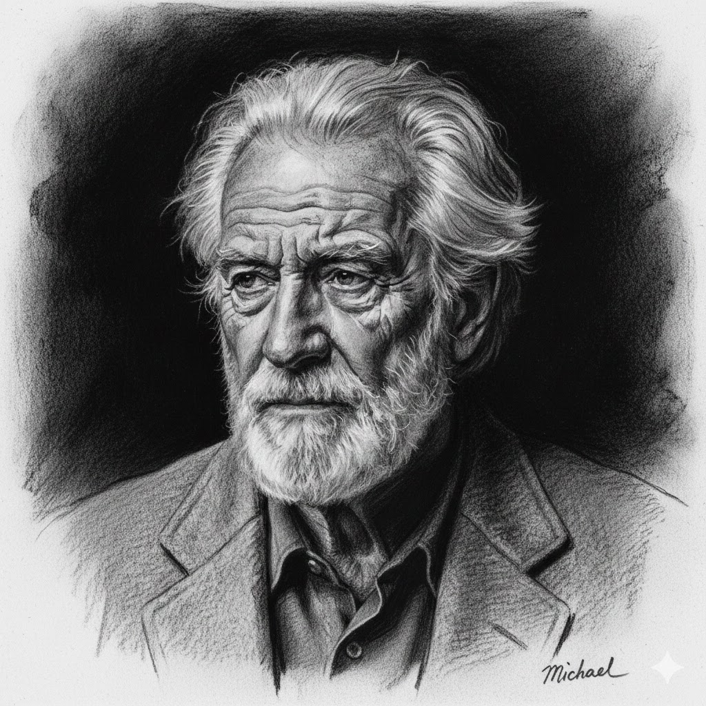 Charcoal portrait drawing